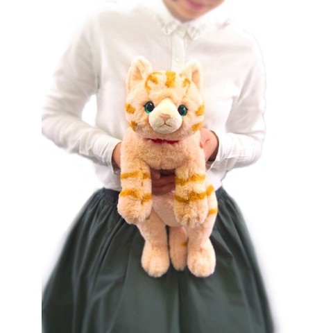 【癒し系ぬいぐるみ】ひざねこ（M/ブラウン）