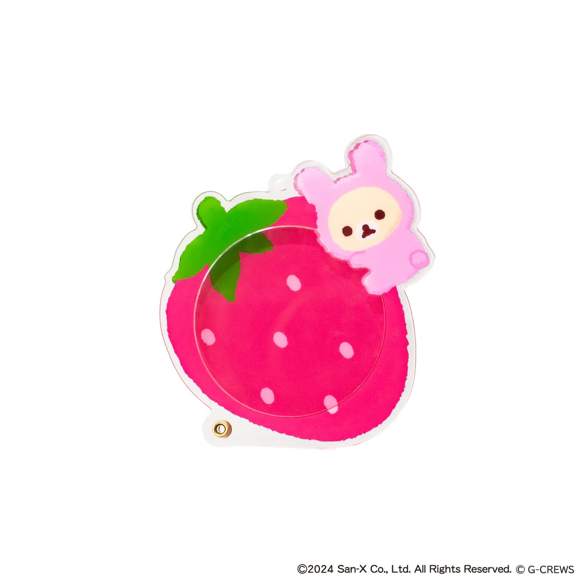 【リラックマ】アクリル缶バッジケース　いちご　コリラックマ