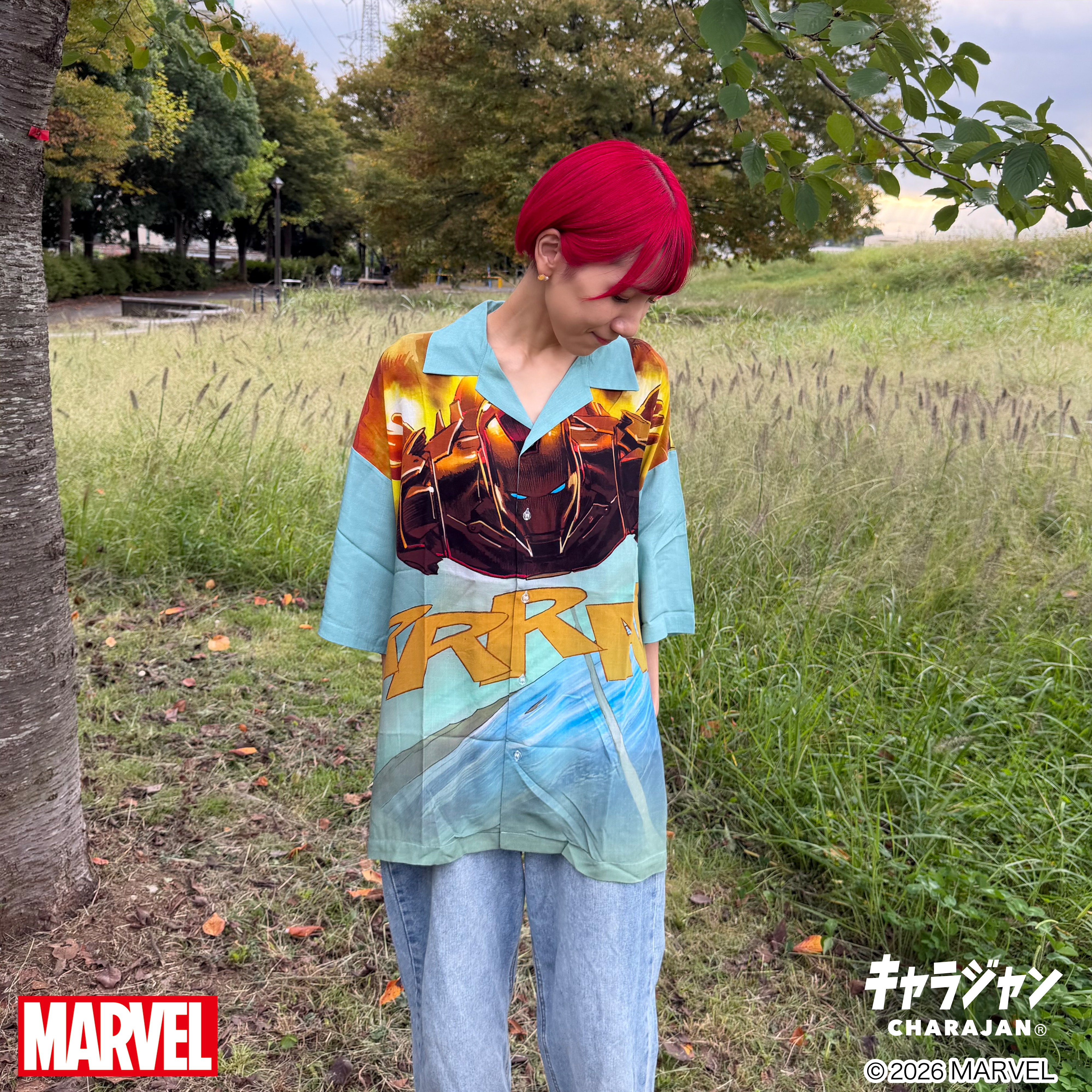 【MARVEL】アイアンマン ハイスピード アロハシャツ(LLサイズ)