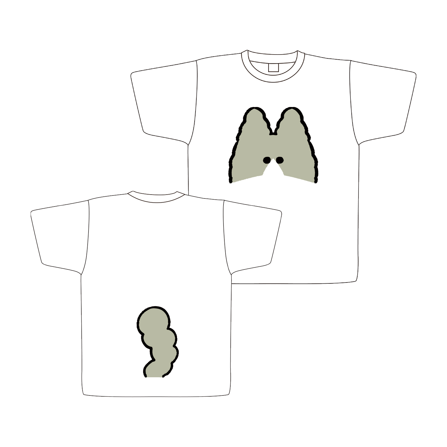【秀】Tシャツ　シロウ（しっぽ付）WH【Ｍ】