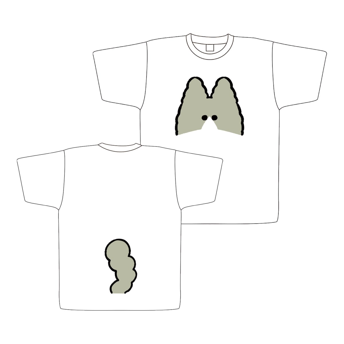 【秀】Tシャツ　シロウ（しっぽ付）WH【Ｌ】