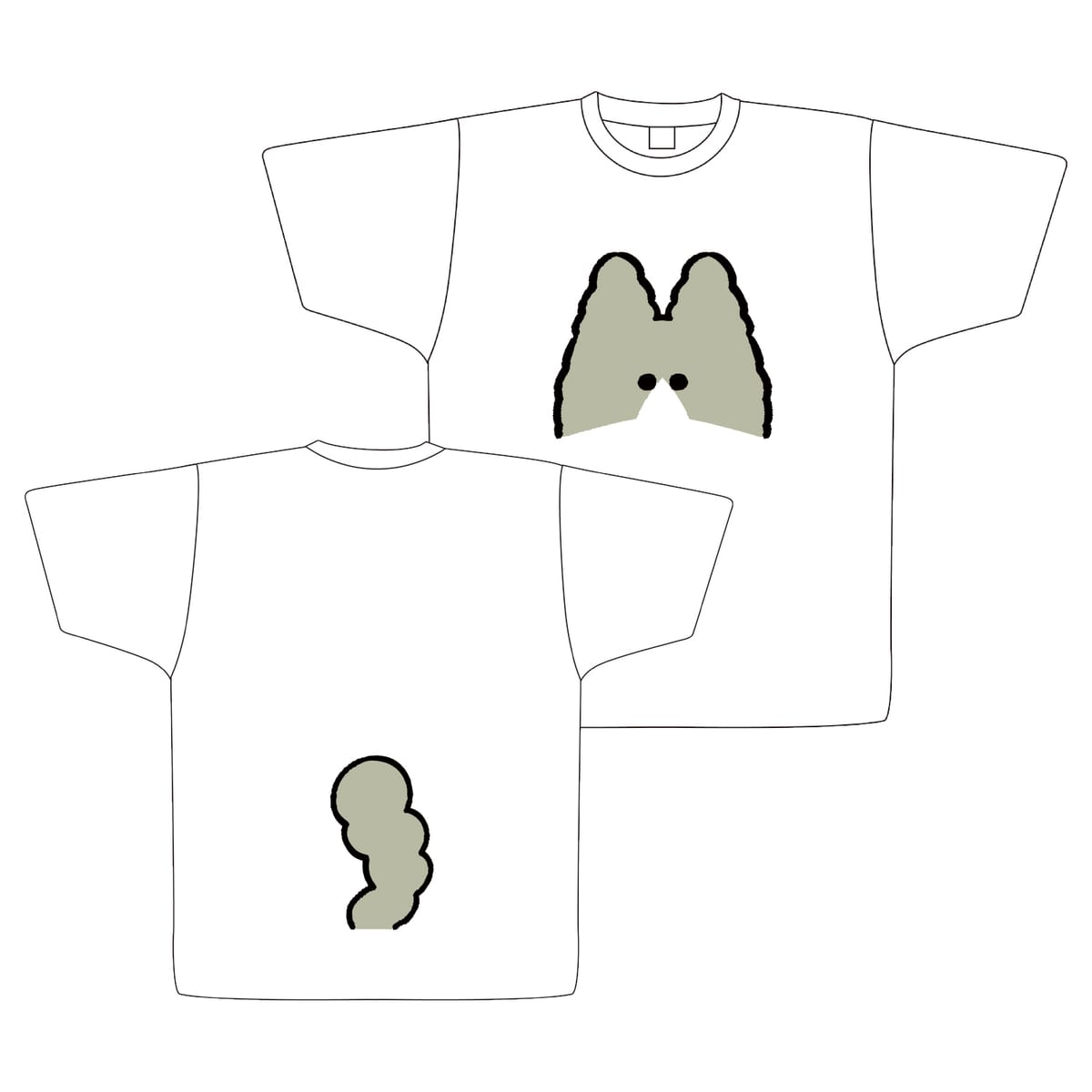 【秀】Tシャツ　シロウ（しっぽ付）WH【ＸＬ】